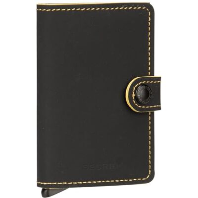 Secrid Mini-portemonnee mat voor dames en heren, eenheidsmaat, zwart-oker, 10,2 x 6,5 x 2,1 cm, kleine portemonnee Secrid Mini-portemonnee mat voor dames en heren, eenheidsmaat, zwart-oker, 10,2 x 6,5 x 2,1 cm, kleine portemonnee