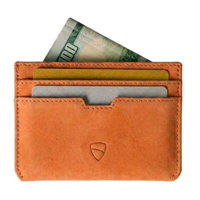 Vaultskin MOORGATE Slanke Kaarthouder Minimalistische Leren Portemonnee met RFID-Bescherming, Kaarthoes voor Bankkaarten voor de Voorzak voor Dames & Heren (Ambre) Vaultskin MOORGATE Slanke Kaarthouder Minimalistische Leren Portemonnee met RFID-Bescherming, Kaarthoes voor Bankkaarten voor de Voorzak voor Dames & Heren (Ambre)