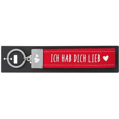 Depesche 4298-092 sleutelhanger met lussen van vilt met metalen gravure en cultdruk "Ich hab Dich lieb ", rood, ca. 18,7 x 4,4 x 1 cm, Rood Depesche 4298-092 sleutelhanger met lussen van vilt met metalen gravure en cultdruk "Ich hab Dich lieb ", rood, ca. 18,7 x 4,4 x 1 cm, Rood