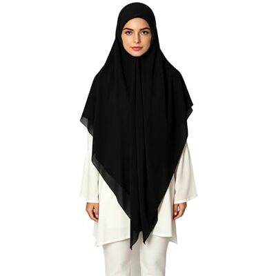 Lina & Lily Maxi Hijab Damessjaal, chiffon, vierkant, 145 x 145 cm (zwart) Eén maat Lina & Lily Maxi Hijab Damessjaal, chiffon, vierkant, 145 x 145 cm (zwart) Eén maat
