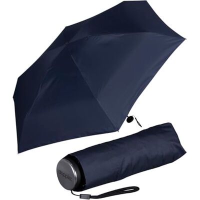 Doppler Compacte super mini fiber zakparaplu, licht en klein, marineblauw, 92 cm, modern Doppler Compacte super mini fiber zakparaplu, licht en klein, marineblauw, 92 cm, modern