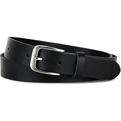 Frentree Lederen riem Made in Germany, riem voor dames en heren, 3 cm breed, zwart, Zwart Tour de taille 110cm = totale 125cm Frentree Lederen riem Made in Germany, riem voor dames en heren, 3 cm breed, zwart, Zwart Tour de taille 110cm = totale 125cm