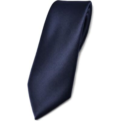 TigerTie Smalle satijnen stropdas in effen effen kleur in verschillende kleuren, Blauw marine donkerblauw, One Size One Size TigerTie Smalle satijnen stropdas in effen effen kleur in verschillende kleuren, Blauw marine donkerblauw, One Size One Size