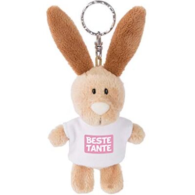 NICI 44703 sleutelhanger konijn met T-shirt Beste Tante 10 cm, Beige NICI 44703 sleutelhanger konijn met T-shirt Beste Tante 10 cm, Beige