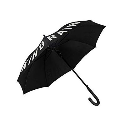 Fisura Grote jeugdparaplu. Automatische paraplu met knop. Bedrukte duurzame paraplu. 106 cm in diameter., F*cking Rain, zwart, Modern patroon Fisura Grote jeugdparaplu. Automatische paraplu met knop. Bedrukte duurzame paraplu. 106 cm in diameter., F*cking Rain, zwart, Modern patroon