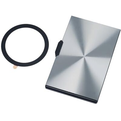 TROIKA MagSafe Wallet EDELCARD beschermhoes voor kaarten met magneet (N52), metalen ring en 3M plakfolie TROIKA MagSafe Wallet EDELCARD beschermhoes voor kaarten met magneet (N52), metalen ring en 3M plakfolie