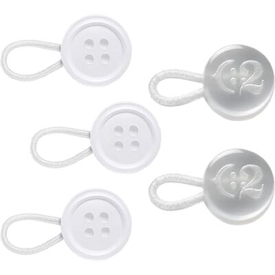 C2 5 stuks elastische overhemdkraagverlengingen, metaalvrij, 3 maten: S, standaard en L, kan als manchetknopen worden gebruikt, Polyester C2 5 stuks elastische overhemdkraagverlengingen, metaalvrij, 3 maten: S, standaard en L, kan als manchetknopen worden gebruikt, Polyester