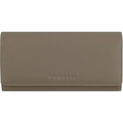 bugatti Mira lange damesportemonnee met lederen klep, RFID-bescherming, taupe bugatti Mira lange damesportemonnee met lederen klep, RFID-bescherming, taupe