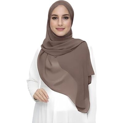 Lina & Lily Hijab-sjaal voor moslimvrouwen, van mousseline, rechthoekig, lichte en soepele stof., Khaki (stad) Eén maat Lina & Lily Hijab-sjaal voor moslimvrouwen, van mousseline, rechthoekig, lichte en soepele stof., Khaki (stad) Eén maat
