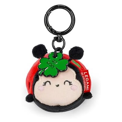 Legami Super Soft! Ladybug thema sleutelhanger, pluche sleutelhanger, gegraveerde boodschap hanger en zink karabijnhaak, 7 x 11 cm Legami Super Soft! Ladybug thema sleutelhanger, pluche sleutelhanger, gegraveerde boodschap hanger en zink karabijnhaak, 7 x 11 cm