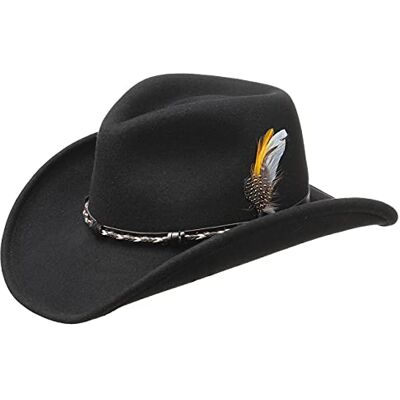 Stetson CHAPEAUSHOP Amasa Cowboyhoed Western VitaFelt gemaakt in de VS, uniseks, alle seizoenen, zwart. M Stetson CHAPEAUSHOP Amasa Cowboyhoed Western VitaFelt gemaakt in de VS, uniseks, alle seizoenen, zwart. M
