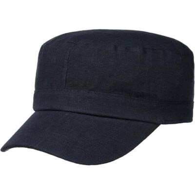 Lipodo Legerpet van linnen voor dames en heren, zomer, met vizier, klittenbandsluiting, lente-zomer, Donkerblauw, Eén maat Eén maat Lipodo Legerpet van linnen voor dames en heren, zomer, met vizier, klittenbandsluiting, lente-zomer, Donkerblauw, Eén maat Eén maat