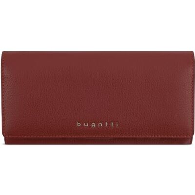 bugatti Mira lange damesportemonnee met lederen klep, RFID-bescherming, rood bugatti Mira lange damesportemonnee met lederen klep, RFID-bescherming, rood
