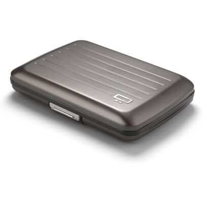 ÖGON -DESIGNS- ÖGON Smart Case V2 aluminium portemonnee, metalen slot, waterbestendig, kaarthouder, RFID-bescherming, tot 10 kaarten, bonnetjes en facturen, Titanium ÖGON -DESIGNS- ÖGON Smart Case V2 aluminium portemonnee, metalen slot, waterbestendig, kaarthouder, RFID-bescherming, tot 10 kaarten, bonnetjes en facturen, Titanium