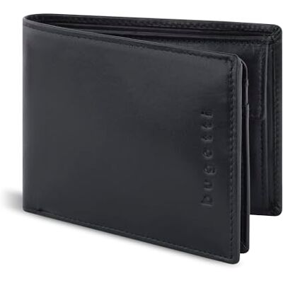 bugatti Romano Mens Leren Portemonnee, RFID Portemonnee voor Mannen Zwart bugatti Romano Mens Leren Portemonnee, RFID Portemonnee voor Mannen Zwart
