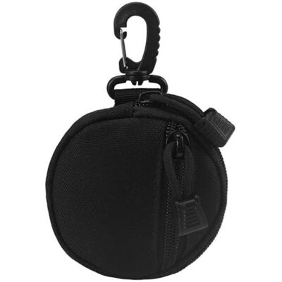 MiOYOOW Tactische mini-tas met riem, draagbare ronde portemonnee van 1000D nylon, tactische sleutelhanger met ritssluiting voor jacht, kamperen en wandelen, zwart, klassiek MiOYOOW Tactische mini-tas met riem, draagbare ronde portemonnee van 1000D nylon, tactische sleutelhanger met ritssluiting voor jacht, kamperen en wandelen, zwart, klassiek