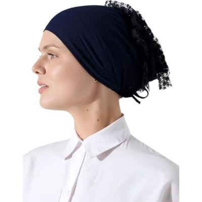 ihvan online Hijab Cap, hoofdsjaal, muts, volumiserende antislip hoofdwraps voor dames, hijab onder muts met knoopsluiting, Marineblauw, Eén maat Eén maat ihvan online Hijab Cap, hoofdsjaal, muts, volumiserende antislip hoofdwraps voor dames, hijab onder muts met knoopsluiting, Marineblauw, Eén maat Eén maat