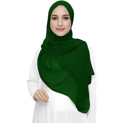 Lina & Lily Chiffon hijab-sjaal voor dames van lichtgewicht stof, Emerald Groen Taille unique Lina & Lily Chiffon hijab-sjaal voor dames van lichtgewicht stof, Emerald Groen Taille unique
