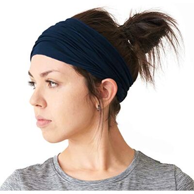 CHARM Hoofdbanden in Japanse stijl voor mannen en vrouwen, marineblauw, één Casualbox Multifunctionele elastische hoofdband voor training, hardlopen, yoga en dagelijks gebruik CHARM Hoofdbanden in Japanse stijl voor mannen en vrouwen, marineblauw, één Casualbox Multifunctionele elastische hoofdband voor training, hardlopen, yoga en dagelijks gebruik
