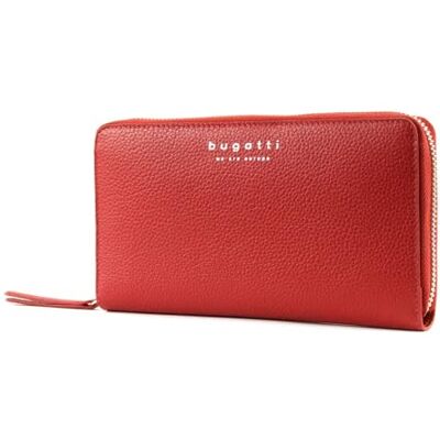 bugatti Linda Damesportemonnee, leer, 18 kaarten, ritssluiting, rood, L bugatti Linda Damesportemonnee, leer, 18 kaarten, ritssluiting, rood, L