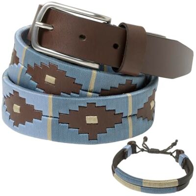 PELPE Leren riem, Lichtblauw 110 PELPE Leren riem, Lichtblauw 110