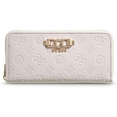 Guess Portemonnee Anise SLG Zip Around Wallet Stone Logo Ivoor Guess Portemonnee Anise SLG Zip Around Wallet Stone Logo Ivoor