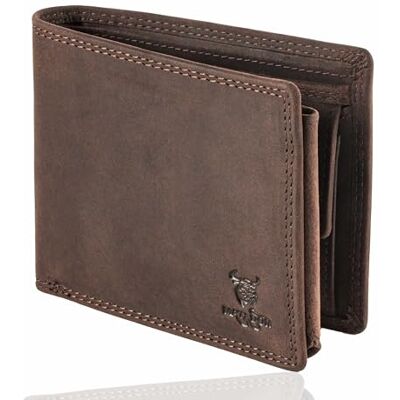 MATADOR Portemonnee voor dames en heren met RFID-bescherming 6404, Donkerbruin, Klassiek Fabriqué à la main en cuir véritable, 12 emplacements pour cartes, compartiment à monnaie, jeton de chariot inclus MATADOR Portemonnee voor dames en heren met RFID-bescherming 6404, Donkerbruin, Klassiek Fabriqué à la main en cuir véritable, 12 emplacements pour cartes, compartiment à monnaie, jeton de chariot inclus