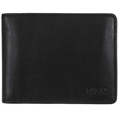 Hugo Boss BOSS Hugo Arezzo lederen portemonnee, zwart, eenheidsmaat Hugo Boss BOSS Hugo Arezzo lederen portemonnee, zwart, eenheidsmaat