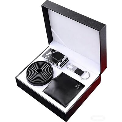 WOTENCE Cadeau voor heren riem portemonnee doos verjaardag papa echtgenoot vriend paar Valentijnsdag Vaderdag Kerstmis, zwart, 11,5 cm / 3,7 inch WOTENCE Cadeau voor heren riem portemonnee doos verjaardag papa echtgenoot vriend paar Valentijnsdag Vaderdag Kerstmis, zwart, 11,5 cm / 3,7 inch