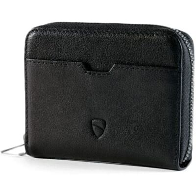 Vaultskin MAYFAIR Leren Herenportemonnee – Slanke Ritsportemonnee met Muntvak & RFID Kaarthouder voor Bankpas, ID en Creditcards, Compact Model (Zwart) Vaultskin MAYFAIR Leren Herenportemonnee – Slanke Ritsportemonnee met Muntvak & RFID Kaarthouder voor Bankpas, ID en Creditcards, Compact Model (Zwart)