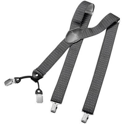 DonDon brede bretels 3,5 cm 4 Y-vormige leren clips elastisch en in lengte verstelbaar zwart blauw One Size DonDon brede bretels 3,5 cm 4 Y-vormige leren clips elastisch en in lengte verstelbaar zwart blauw One Size