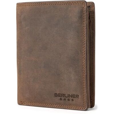 Berliner Bags Vintage lederen portemonnee voor heren met RFID-bescherming, muntvak en 15 kaartsleuven, elegante portemonnee voor heren in staand formaat Bruin Berliner Bags Vintage lederen portemonnee voor heren met RFID-bescherming, muntvak en 15 kaartsleuven, elegante portemonnee voor heren in staand formaat Bruin