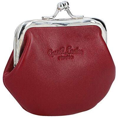 Gusti Leder Gusti Fenja lederen portemonnee met clipsluiting, vintage stijl, rood, 8 x 9 x 1,5 cm, vintage Gusti Leder Gusti Fenja lederen portemonnee met clipsluiting, vintage stijl, rood, 8 x 9 x 1,5 cm, vintage