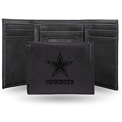 Rico Industries Laser Engraved Trifold Leather Wallet, Dallas Cowboys, Lightweight Black Rico Industries Laser Engraved Trifold Leather Wallet, Dallas Cowboys, Lightweight Black