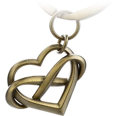 FABACH Hartvormige sleutelhanger met oneindigheidsteken "Infinite Love" Oneindige hanger met hart voor vriendin, vriend, paar, geluksbrenger Ik hou voor altijd van je, Brons FABACH Hartvormige sleutelhanger met oneindigheidsteken "Infinite Love" Oneindige hanger met hart voor vriendin, vriend, paar, geluksbrenger Ik hou voor altijd van je, Brons
