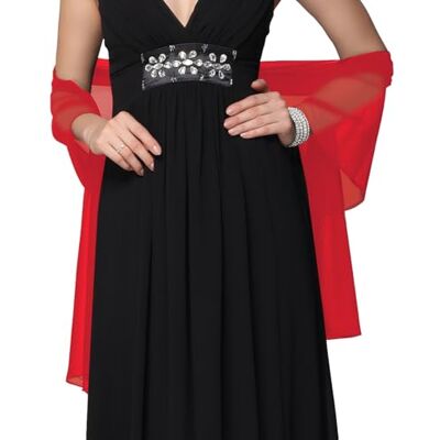 Prettystern Sjaal van chiffon, voor dames, heren, ceremonie, sjaal, lente en zomer, effen, kleurrijk, vlamrood 176cm X 55cm Prettystern Sjaal van chiffon, voor dames, heren, ceremonie, sjaal, lente en zomer, effen, kleurrijk, vlamrood 176cm X 55cm
