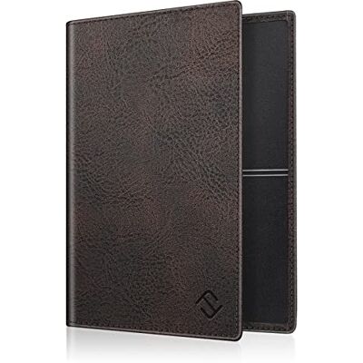 FINTIE Ultradunne en lichte hoes voor grijze voertuigkaart, registratiecertificaat, identiteitskaart en creditcards van kunstleer, bruin FINTIE Ultradunne en lichte hoes voor grijze voertuigkaart, registratiecertificaat, identiteitskaart en creditcards van kunstleer, bruin