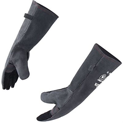 RAPICCA BBQ hittebestendige leren lashandschoenen grijs 40,6 cm RAPICCA BBQ hittebestendige leren lashandschoenen grijs 40,6 cm