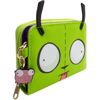 PocketGear Invader Alien Zim Pose Classic Met Bedel Varken Portemonnee/Portemonnee Muntenzak & Kaarthouder, Groen PocketGear Invader Alien Zim Pose Classic Met Bedel Varken Portemonnee/Portemonnee Muntenzak & Kaarthouder, Groen