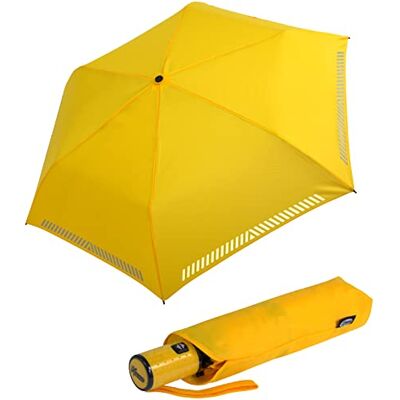 iX-brella Extra lichte Safety Reflex mini-paraplu voor kinderen, Geel,Geel-automatisch, Automatische zakparaplu iX-brella Extra lichte Safety Reflex mini-paraplu voor kinderen, Geel,Geel-automatisch, Automatische zakparaplu