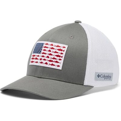 Columbia Pfg Fish Flag Mesh Ball Cap High Uniseks vishoeden, 1 stuk Columbia Pfg Fish Flag Mesh Ball Cap High Uniseks vishoeden, 1 stuk