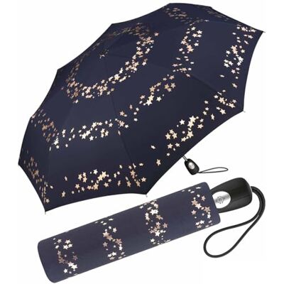 Pierre Cardin Pierre Gardin Easymatic Light metalen ster zakparaplu, roze gouden lijnen, 101 cm Pierre Cardin Pierre Gardin Easymatic Light metalen ster zakparaplu, roze gouden lijnen, 101 cm