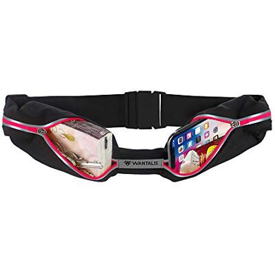 Wantalis Xtens riem, Roze, Taille unique, 2 zakken Wantalis Xtens riem, Roze, Taille unique, 2 zakken