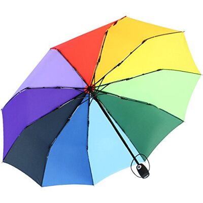 iX-brella 10 stuks extra stabiele paraplu met automatische opening regenboog kleurrijk iX-brella 10 stuks extra stabiele paraplu met automatische opening regenboog kleurrijk