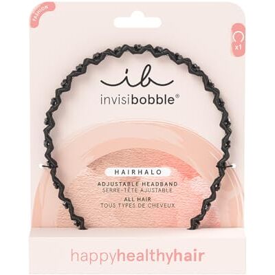 Invisibobble HaIrhalo haarband met zwarte haarband True Dark I voor dames en heren Chic I haarband met aanpasbare vorm I sterke grip en comfort Invisibobble HaIrhalo haarband met zwarte haarband True Dark I voor dames en heren Chic I haarband met aanpasbare vorm I sterke grip en comfort