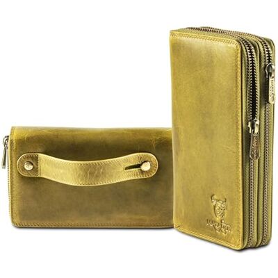 MATADOR Madrid Leren damesportemonnee met elegante geschenkverpakking Leren damesportemonnee met RFID-bescherming Luxe leren portemonnee voor dames, Lichtgroen, Klassiek MATADOR Madrid Leren damesportemonnee met elegante geschenkverpakking Leren damesportemonnee met RFID-bescherming Luxe leren portemonnee voor dames, Lichtgroen, Klassiek