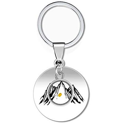 Uloveido Sleutelhanger van roestvrij staal met echte mosterdzaad in ronde hanger ZY015, rond, wit, M Uloveido Sleutelhanger van roestvrij staal met echte mosterdzaad in ronde hanger ZY015, rond, wit, M