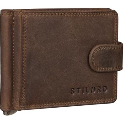 STILORD 'Lino' Herenportemonnee met geldclip, leer, RFID-tas, portemonnee met NFC-bescherming, portemonnee, creditcardhouder van echt leer, Medium bruin, Portemonnee STILORD 'Lino' Herenportemonnee met geldclip, leer, RFID-tas, portemonnee met NFC-bescherming, portemonnee, creditcardhouder van echt leer, Medium bruin, Portemonnee