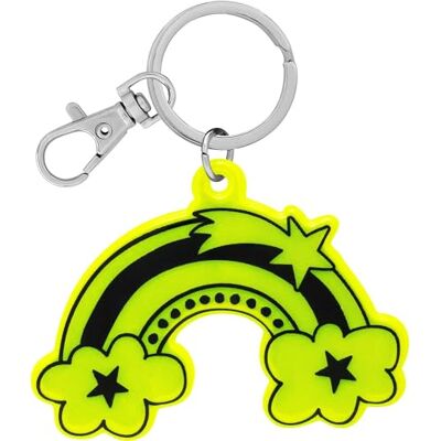 GRUSS & CO 70154 Neonreflector, regenboogmotief, hanger met sleutelhanger en karabijnhaak, reflectorhanger, kinderverjaardag, cadeau, eerste schooldag, geel, lengte 11 cm, motief, Geel., Regenboog GRUSS & CO 70154 Neonreflector, regenboogmotief, hanger met sleutelhanger en karabijnhaak, reflectorhanger, kinderverjaardag, cadeau, eerste schooldag, geel, lengte 11 cm, motief, Geel., Regenboog