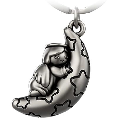 FABACH Moony beschermengel sleutelhanger met maan, geluksbrenger, beschermengel van metaal, beschermengel, beschermengel, geluksbrenger, liefdescadeau, Antieke zilver, Modern FABACH Moony beschermengel sleutelhanger met maan, geluksbrenger, beschermengel van metaal, beschermengel, beschermengel, geluksbrenger, liefdescadeau, Antieke zilver, Modern